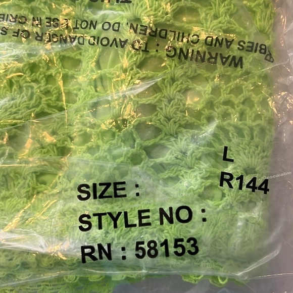 RAGA Crochet Boho Shorts Fully Lined in Lime Green Size Large NWT! - Picture 5 of 5